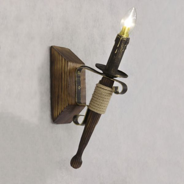 Бра настенное 1 свеча Е14 серии Fakel Джут 110721