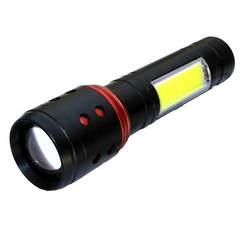 Светодиодный фонарик Vargo VL662, 1LED + боковое свечение COB, zoom, встроенный аккумулятор