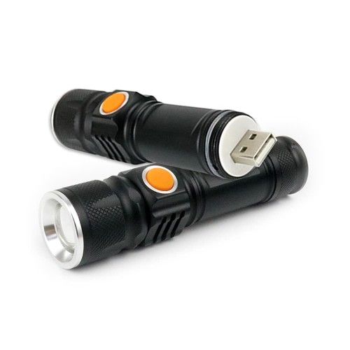 Светодиодный фонарик Vargo VL666 1LED, zoom, встроенный аккумулятор, встроенный З.У. USB, 118х26mm