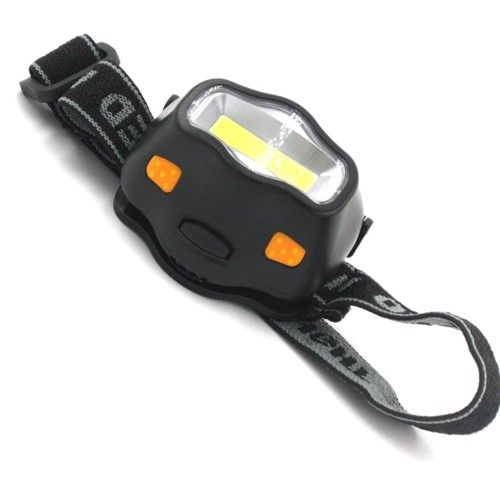 Светодиодный фонарик налобный пластиковый VARGO VL763, 1LED COB, АААх3шт, размер 60х50mm