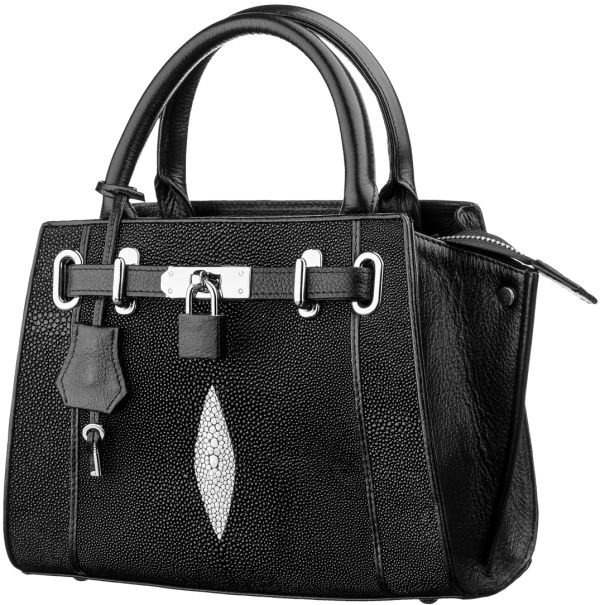 Сумка STINGRAY LEATHER 18220 из натуральной кожи морского ската Черная Сумка STINGRAY LEATHER 18220 из натуральной кожи морского ската Черная