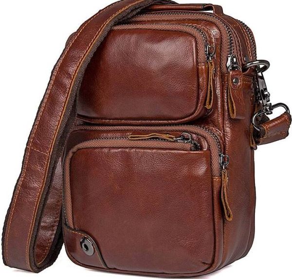 Сумка Vintage 14543 из натуральной кожи Коричневая Сумка Vintage 14543 из натуральной кожи Коричневая