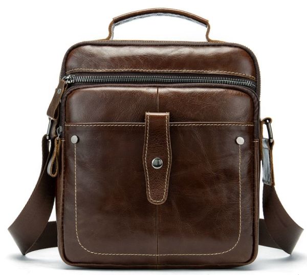 Сумка мужская гладкая Vintage 14700 Коричневая Сумка мужская гладкая Vintage 14700 Коричневая