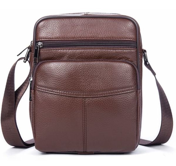 Сумка мужская зернистая Vintage 14705 Коричневая Сумка мужская зернистая Vintage 14705 Коричневая