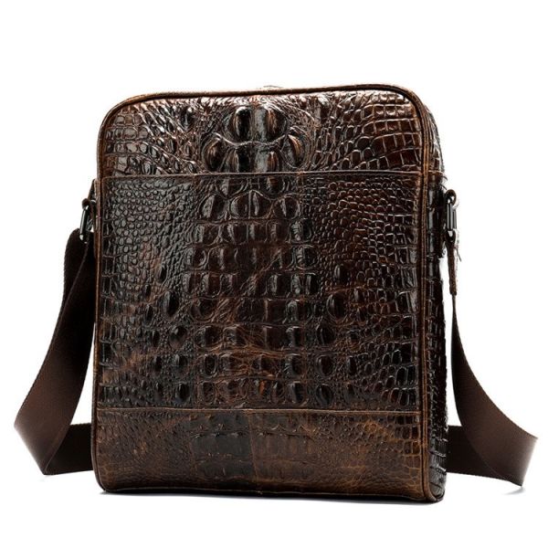 Сумка мужская вертикальная с тиснением под крокодила Vintage 14710 Коричневая Сумка мужская вертикальная с тиснением под крокодила Vintage 14710 Коричневая