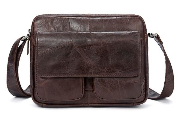 Сумка мужская гладкая Vintage 14767 Коричневая Сумка мужская гладкая Vintage 14767 Коричневая