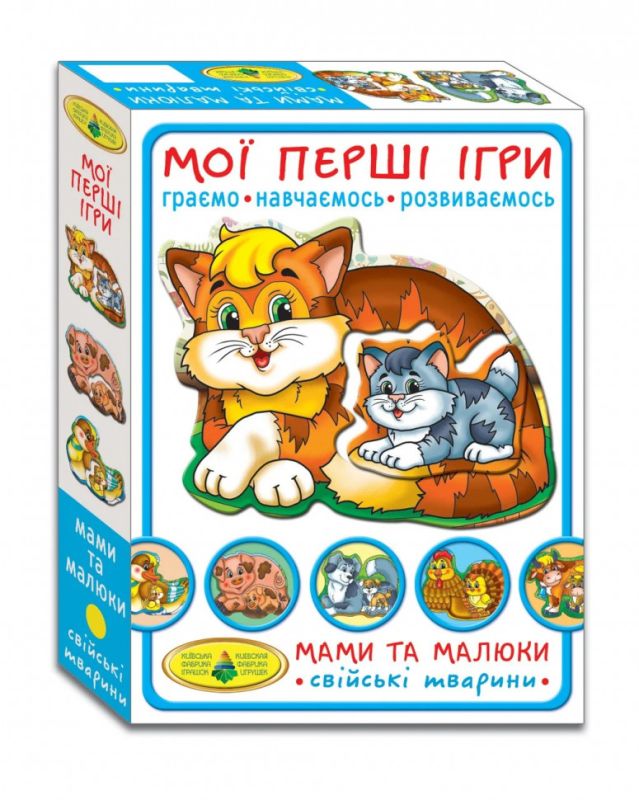 Детская настольная игра Мамы и малыши 81091 домашние животные