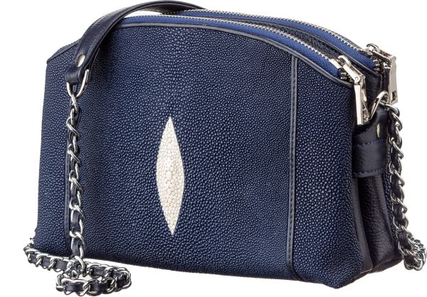 Сумка женская STINGRAY LEATHER 18218 из натуральной кожи морского ската Синяя Сумка женская STINGRAY LEATHER 18218 из натуральной кожи морского ската Синяя