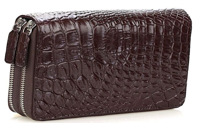 Кошелек-клатч CROCODILE LEATHER 18260 из натуральной кожи крокодила Коричневый