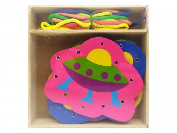 Развивающая игрушка шнуровка MD 2352 деревянная (Космос)