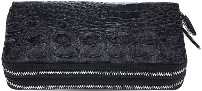 Кошелек-клатч CROCODILE LEATHER 18023 из натуральной кожи крокодила Черный