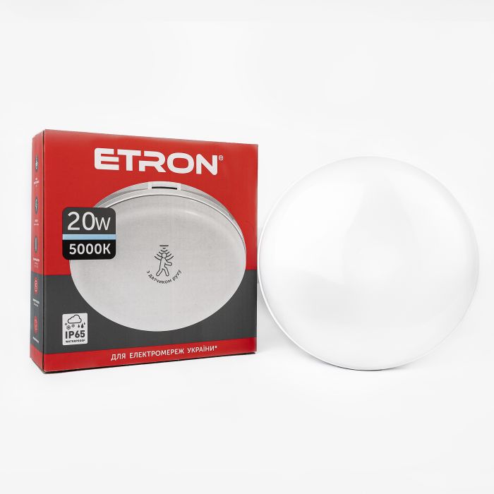 Светильник светодиодный ETRON Communal Power 1-EСP-526-C 20W 5000К circle + датчик движения