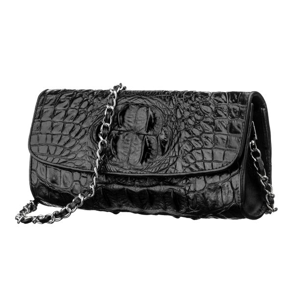 Сумка клатч CROCODILE LEATHER 18242 из натуральной кожи крокодила Черная Сумка клатч CROCODILE LEATHER 18242 из натуральной кожи крокодила Черная