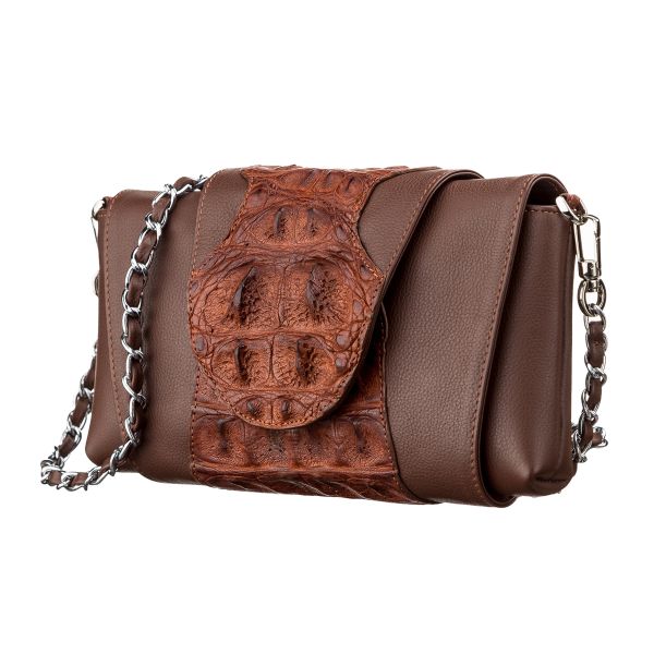 Клатч CROCODILE LEATHER 18245 из натуральной кожи крокодила Коричневый Клатч CROCODILE LEATHER 18245 из натуральной кожи крокодила Коричневый