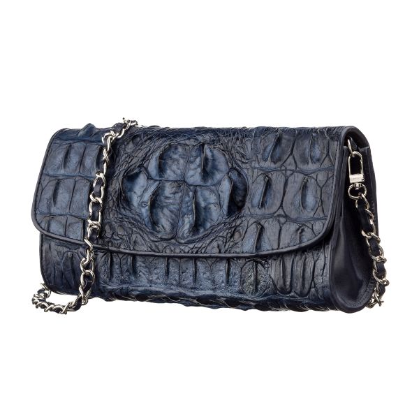 Сумка клатч CROCODILE LEATHER 18248 из натуральной кожи крокодила Синяя Сумка клатч CROCODILE LEATHER 18248 из натуральной кожи крокодила Синяя