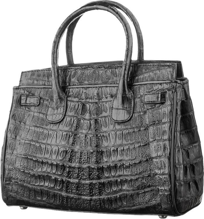 Сумка женская CROCODILE LEATHER 18265 из натуральной кожи крокодила Черная