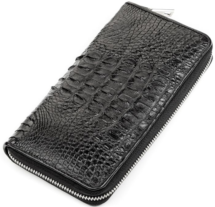 Кошелек CROCODILE LEATHER 18268 из натуральной кожи крокодила Черный