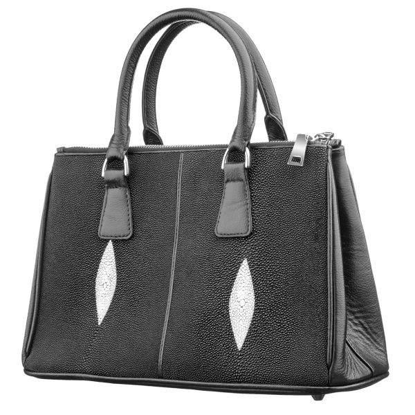 Сумка женская STINGRAY LEATHER 18512 из натуральной кожи морского ската Черная Сумка женская STINGRAY LEATHER 18512 из натуральной кожи морского ската Черная