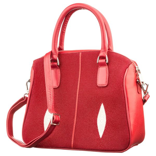 Сумка женская STINGRAY LEATHER 18514 из натуральной кожи морского ската Красная Сумка женская STINGRAY LEATHER 18514 из натуральной кожи морского ската Красная