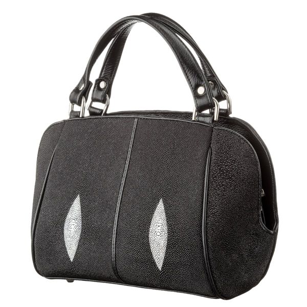 Сумка женская STINGRAY LEATHER 18515 из натуральной кожи морского ската Черная Сумка женская STINGRAY LEATHER 18515 из натуральной кожи морского ската Черная