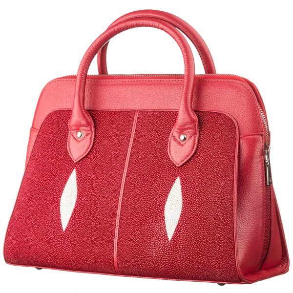 Сумка женская STINGRAY LEATHER 18517 из натуральной кожи морского ската Красная Сумка женская STINGRAY LEATHER 18517 из натуральной кожи морского ската Красная