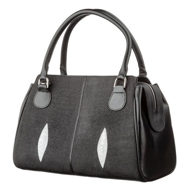 Сумка женская STINGRAY LEATHER 18518 из натуральной кожи морского ската Черная Сумка женская STINGRAY LEATHER 18518 из натуральной кожи морского ската Черная