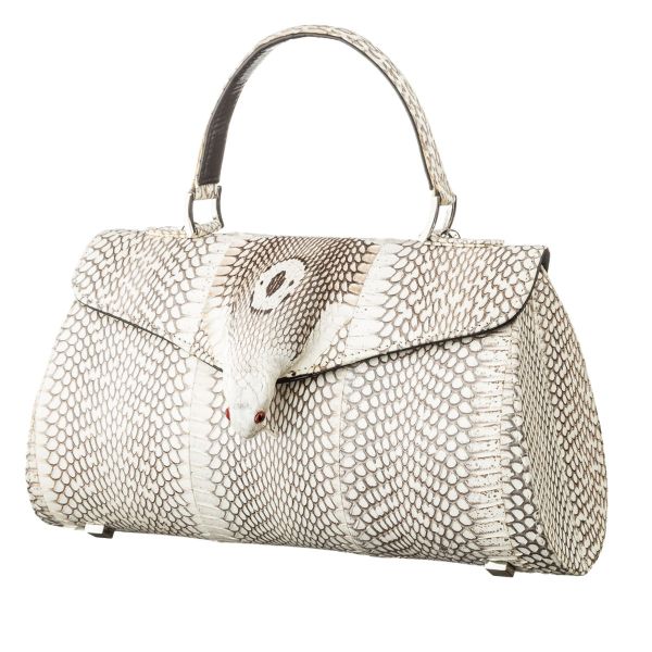 Сумка женская SNAKE LEATHER 18555 из натуральной кожи кобры Серая Сумка женская SNAKE LEATHER 18555 из натуральной кожи кобры Серая