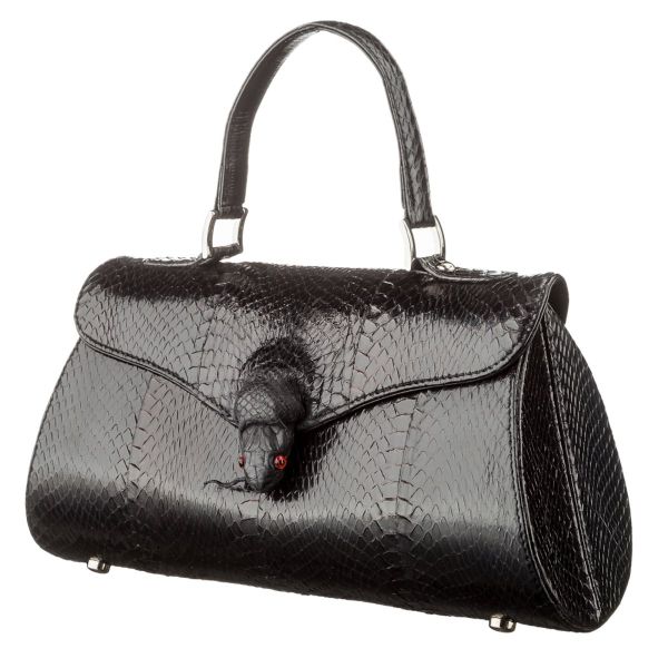 Сумка женская SEA SNAKE LEATHER 18556 из натуральной кожи морской змеи Черная Сумка женская SEA SNAKE LEATHER 18556 из натуральной кожи морской змеи Черная