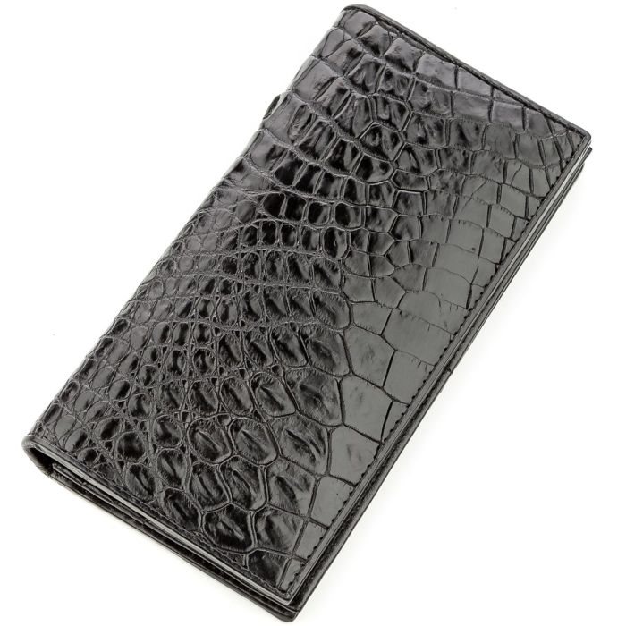 Клатч мужской CROCODILE LEATHER 18585 из натуральной кожи крокодила Черный