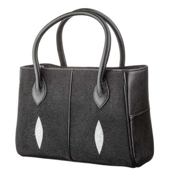 Сумка женская STINGRAY LEATHER 18610 из натуральной кожи морского ската Черная Сумка женская STINGRAY LEATHER 18610 из натуральной кожи морского ската Черная