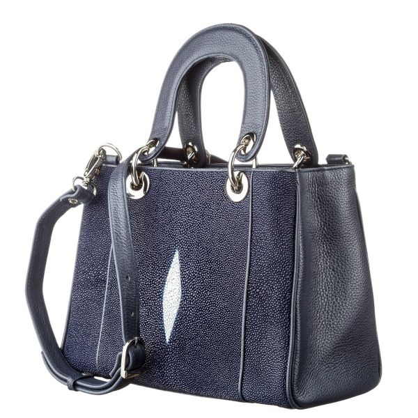 Сумка женская STINGRAY LEATHER 18613 из натуральной кожи морского ската Синяя Сумка женская STINGRAY LEATHER 18613 из натуральной кожи морского ската Синяя