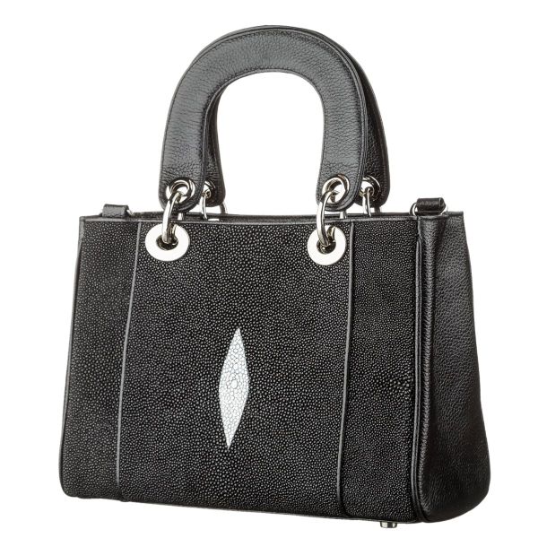 Сумка женская STINGRAY LEATHER 18614 из натуральной кожи морского ската Черная Сумка женская STINGRAY LEATHER 18614 из натуральной кожи морского ската Черная