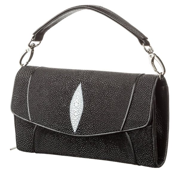 Клатч женский STINGRAY LEATHER 18615 из натуральной кожи морского ската Черный Клатч женский STINGRAY LEATHER 18615 из натуральной кожи морского ската Черный