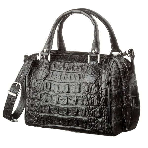 Сумка женская CROCODILE LEATHER 18618 из натуральной кожи крокодила Черная Сумка женская CROCODILE LEATHER 18618 из натуральной кожи крокодила Черная