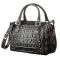 Сумка женская CROCODILE LEATHER 18618 из натуральной кожи крокодила Черная