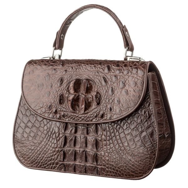 Сумка CROCODILE LEATHER 18619 из натуральной кожи крокодила Коричневая Сумка CROCODILE LEATHER 18619 из натуральной кожи крокодила Коричневая