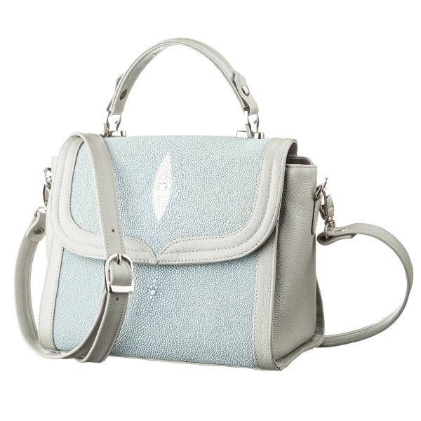 Сумка женская STINGRAY LEATHER 18629 из натуральной кожи морского ската Серая Сумка женская STINGRAY LEATHER 18629 из натуральной кожи морского ската Серая
