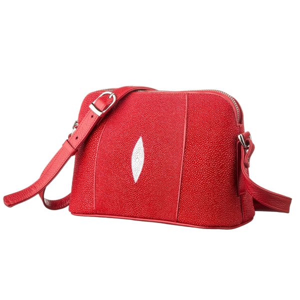 Сумка женская STINGRAY LEATHER 18631 из натуральной кожи морского ската Красная Сумка женская STINGRAY LEATHER 18631 из натуральной кожи морского ската Красная