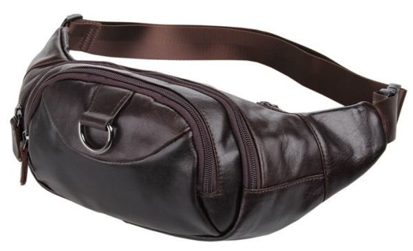 Поясная сумка Vintage 14236 кожаная Коричневая Поясная сумка Vintage 14236 кожаная Коричневая