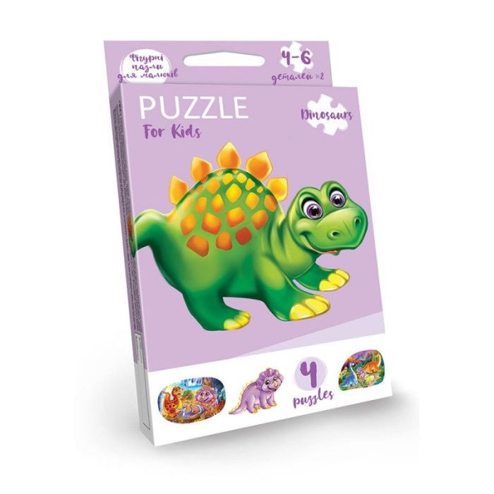 Детские развивающие пазлы "Puzzle For Kids" PFK-05-12, 2 картинки (Динозаврик)