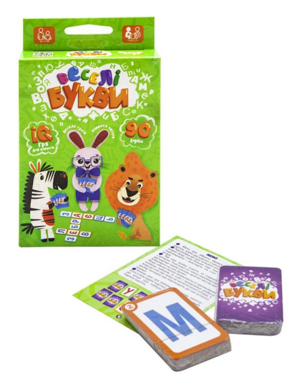 Детская развивающая настольная игра "Веселые буквы" G-VB-01U на укр.языке