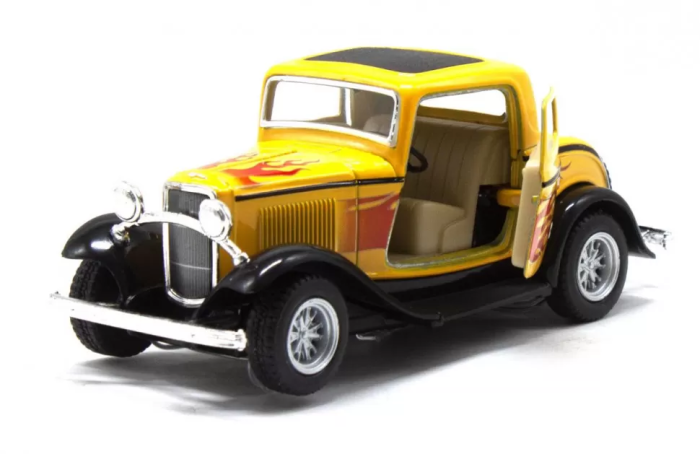 Детская модель машинки FORD COUPE KT5332FW инерционная (Желтый)