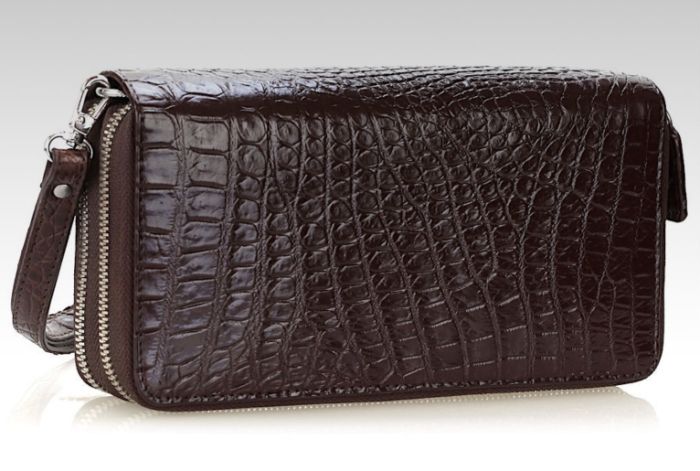 Кошелек-клатч CROCODILE LEATHER 18260 из натуральной кожи крокодила Коричневый