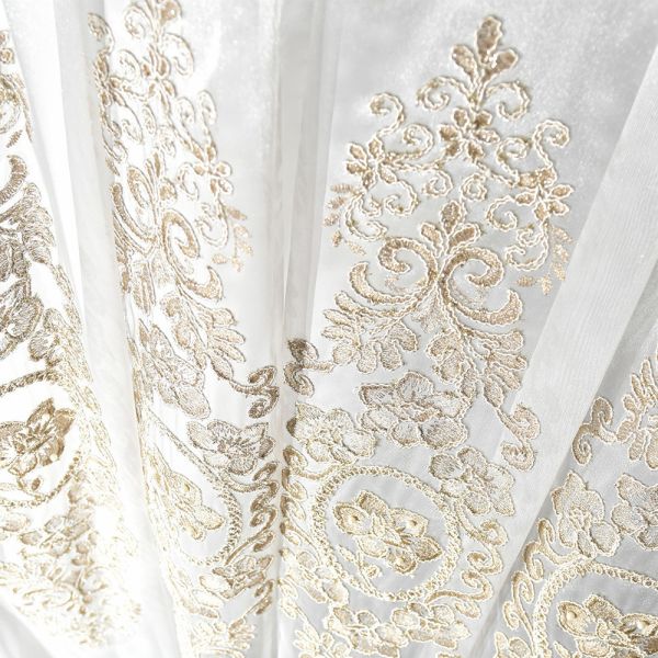 Тканина тюль сітка з вишивкою Далила V-vizon