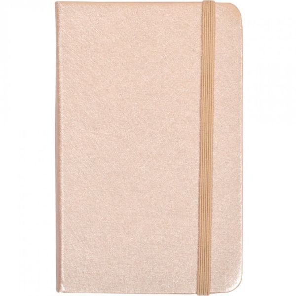 Блокнот на резинке 5602-18, 14 x 9 см, твердый переплет, кож/зам (Золотой)