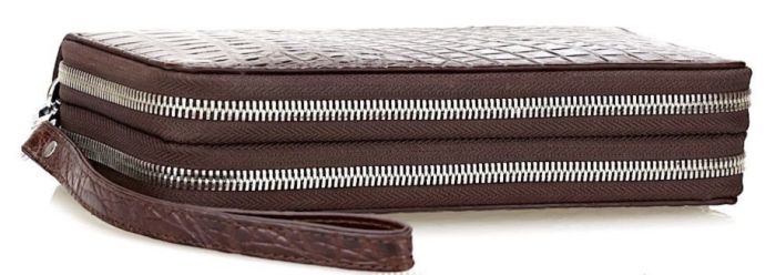 Кошелек-клатч CROCODILE LEATHER 18260 из натуральной кожи крокодила Коричневый