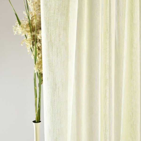 Тканина тюль мішковина однотонна Тетріс V-103 крем