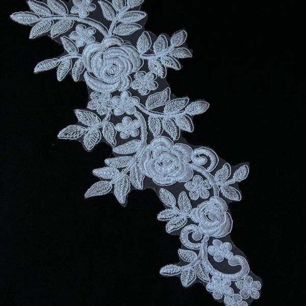 Мереживо аплікація біле 37*16 см