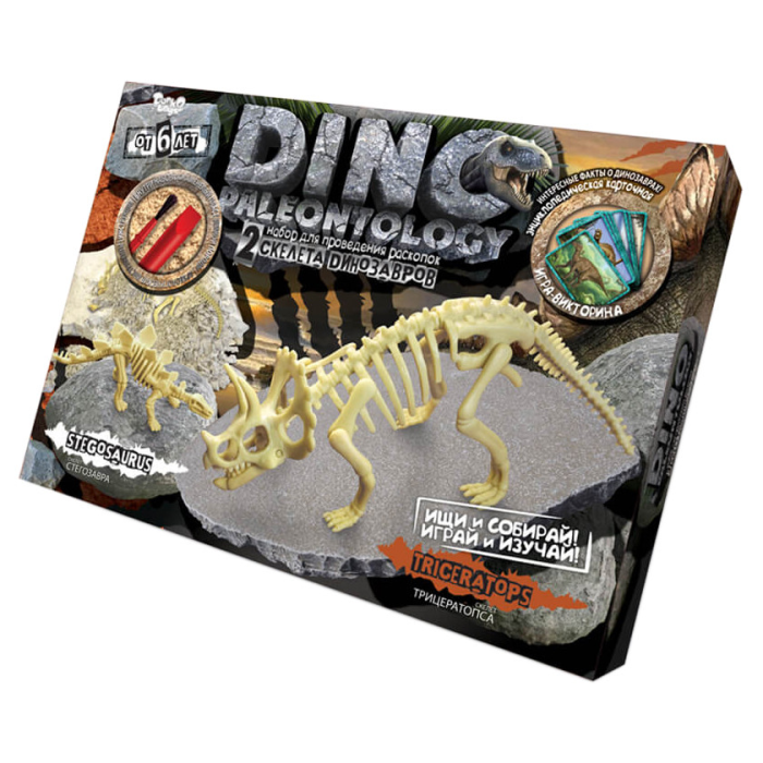 Игровой набор для проведения раскопок DP-01 DINO PALEONTOLOGY  в коробке (Трицератопс)