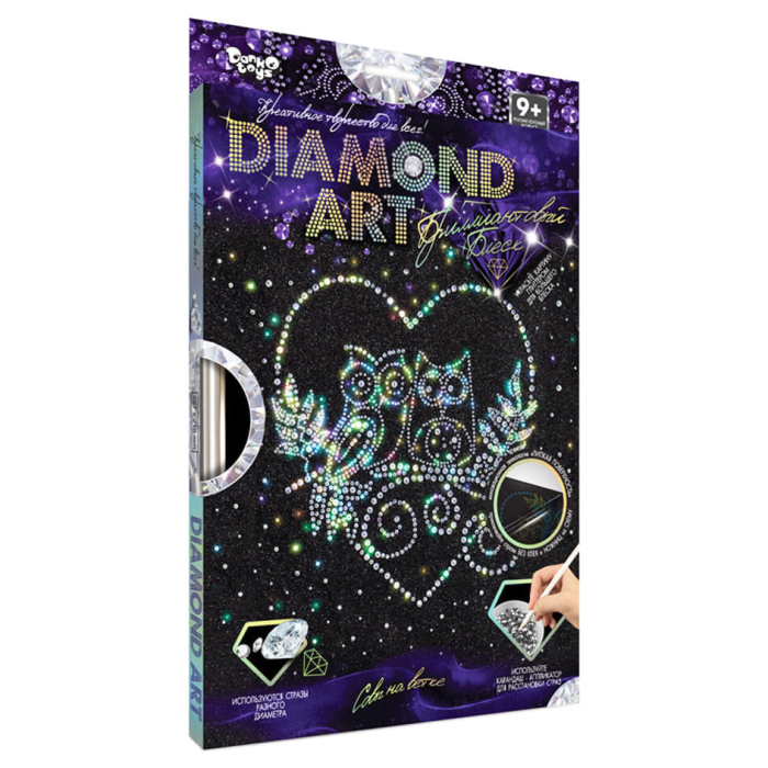 Комплект креативного творчества DAR-01 "DIAMOND ART" (Совы на ветке)